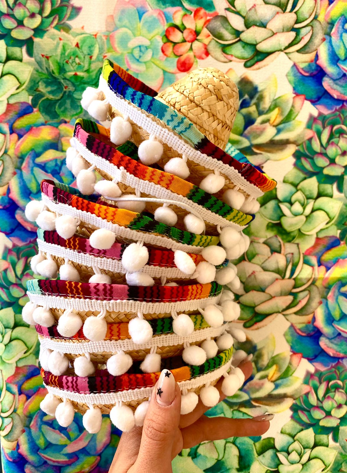 Sombreritos Mexicanos con pompones